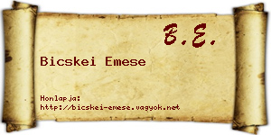Bicskei Emese névjegykártya